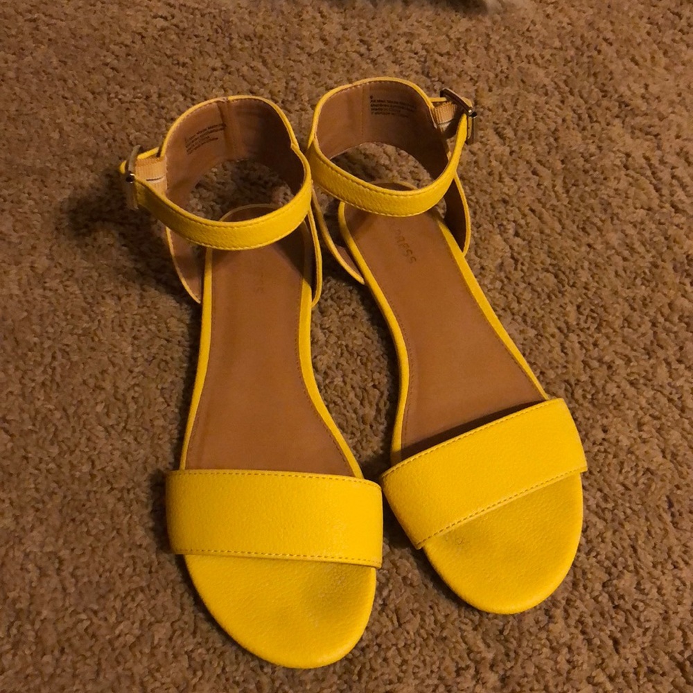 Yellow strappy sandals